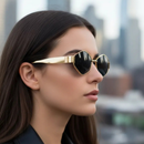 Óculos de Sol Retrô da moda Fashion UV400 Haste Dourada