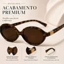 Óculos de Sol Feminino Oval Vintage Retrô UV400 Elegante Moda