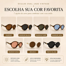 Óculos de Sol Feminino Oval Vintage Retrô UV400 Elegante Moda
